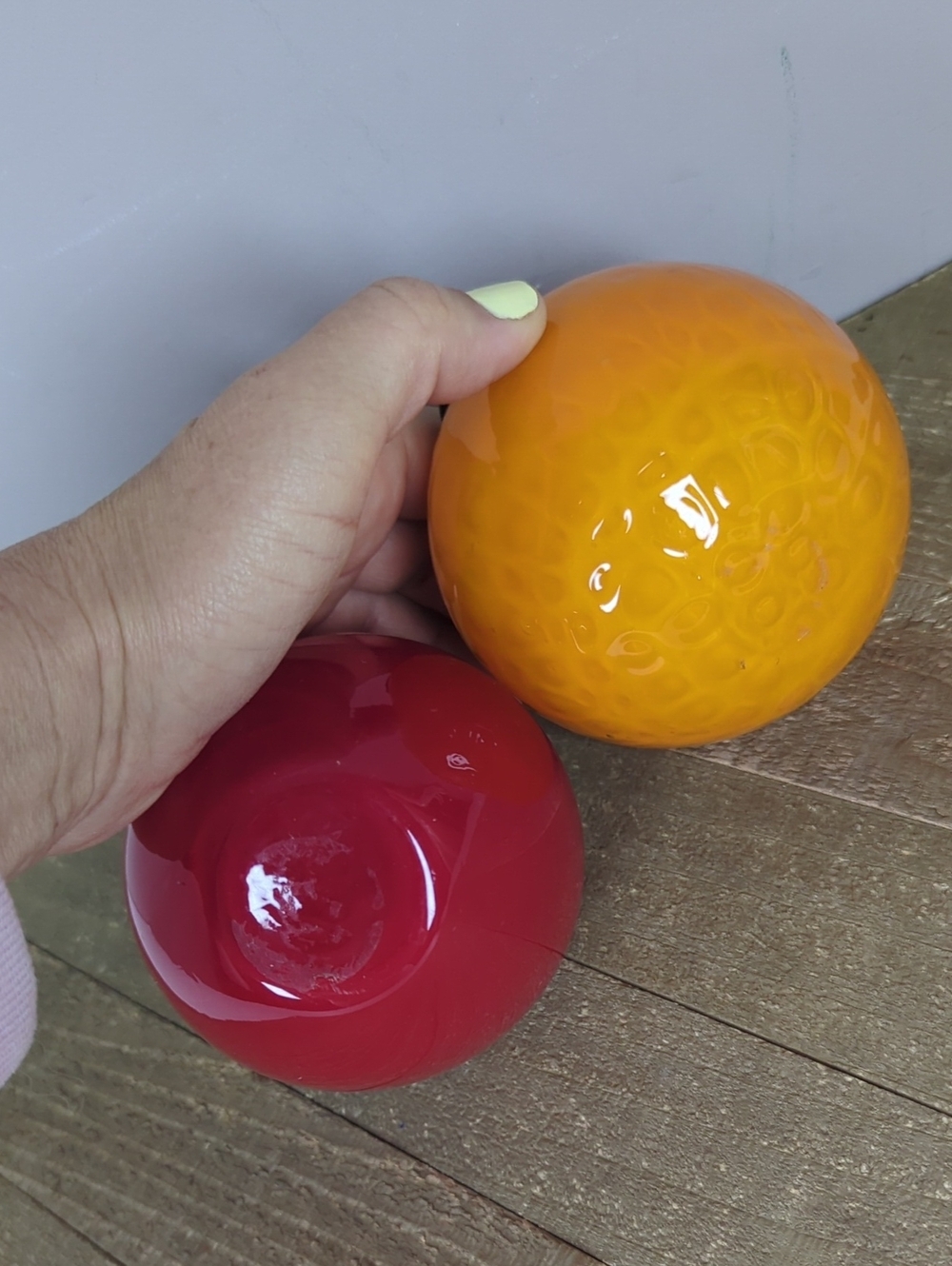 Glass Apple and Orange Decorative Accents - Red & Orange - Picture 5 of 5